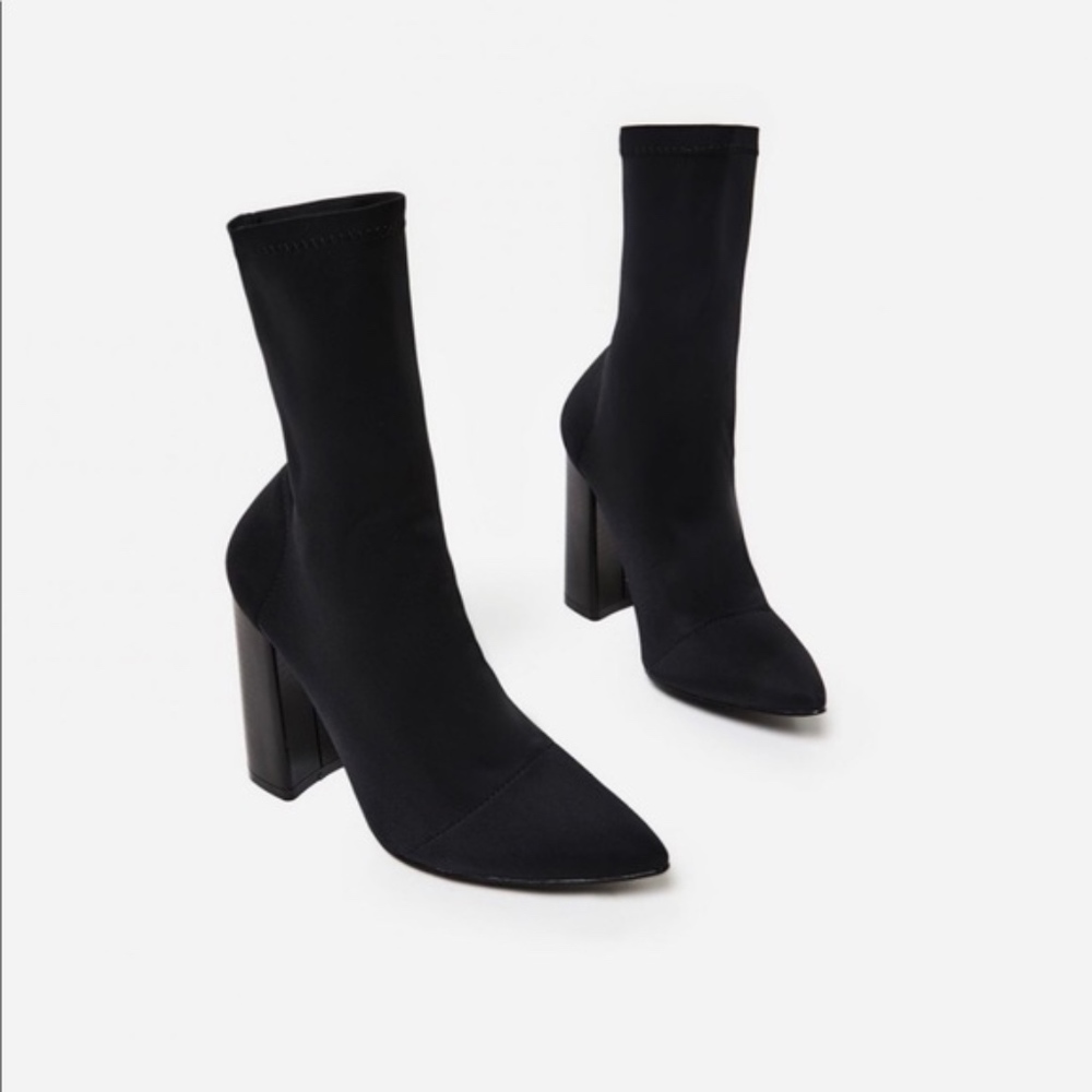EGO black Lycra sock boots (Tony Bianco inspired)